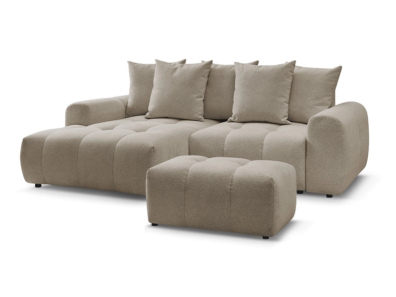 Canapé d'angle avec pouf BOBOCHIC ROXELANE
