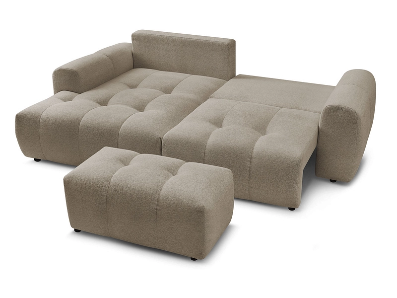 Canapé d'angle avec pouf BOBOCHIC ROXELANE