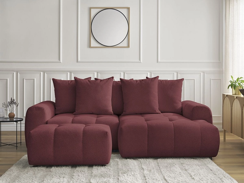Canapé d'angle avec pouf BOBOCHIC ROXELANE