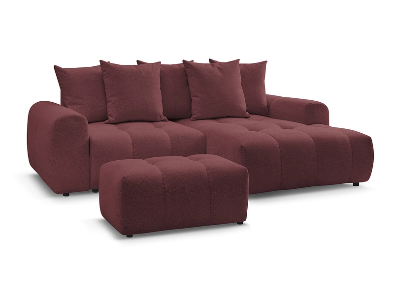 Canapé d'angle avec pouf BOBOCHIC ROXELANE