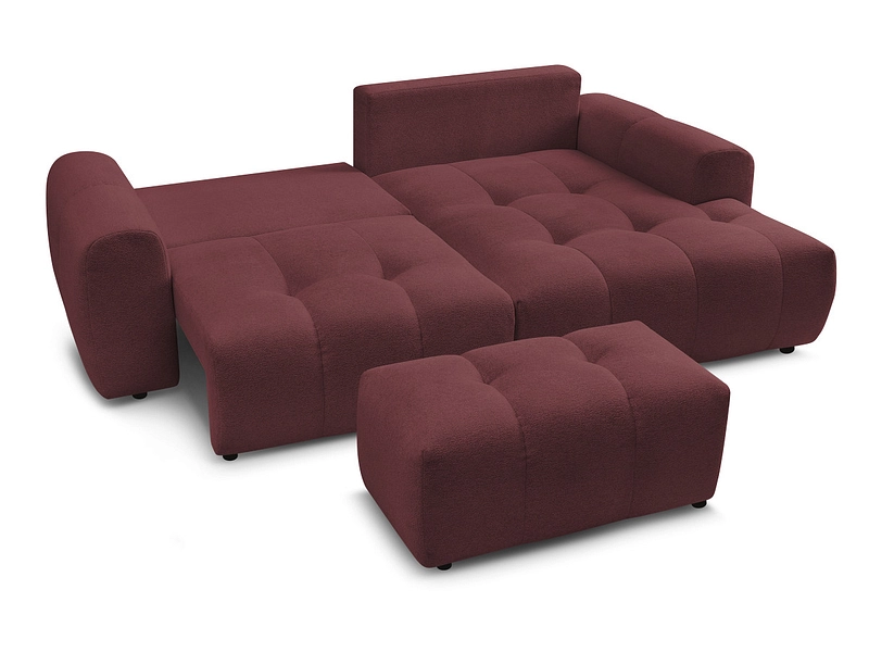 Canapé d'angle avec pouf BOBOCHIC ROXELANE