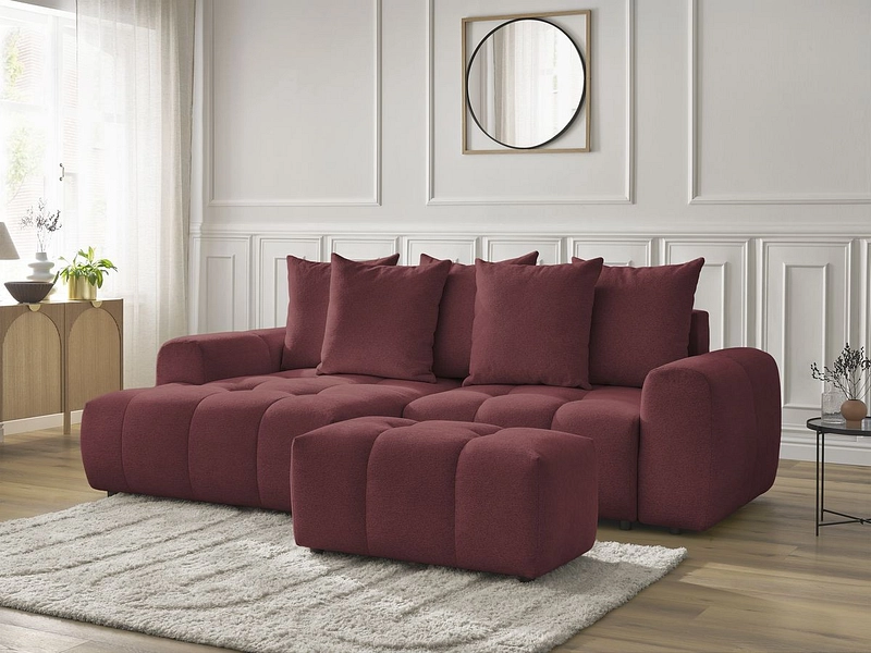 Canapé d'angle avec pouf BOBOCHIC ROXELANE