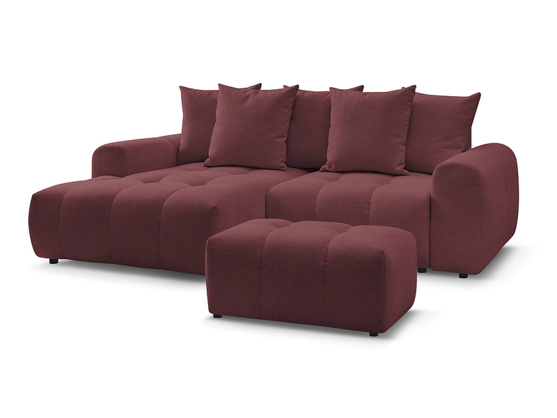 Canapé d'angle avec pouf BOBOCHIC ROXELANE