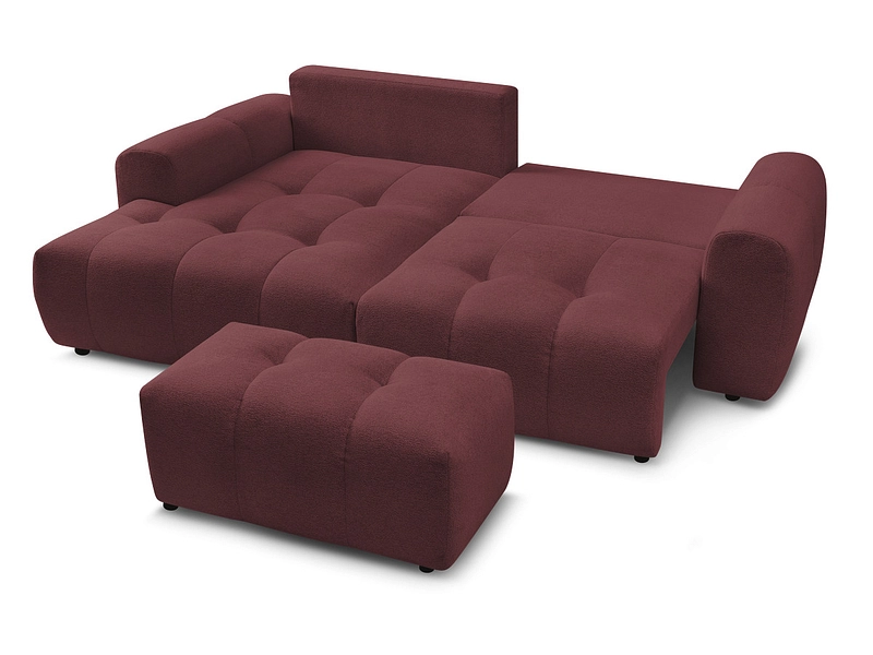 Canapé d'angle avec pouf BOBOCHIC ROXELANE