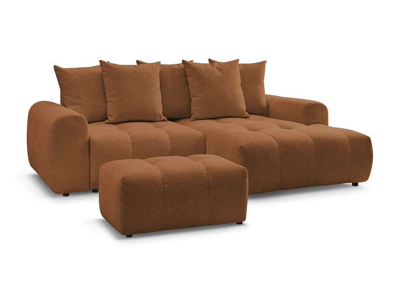 Canapé d'angle avec pouf BOBOCHIC ROXELANE