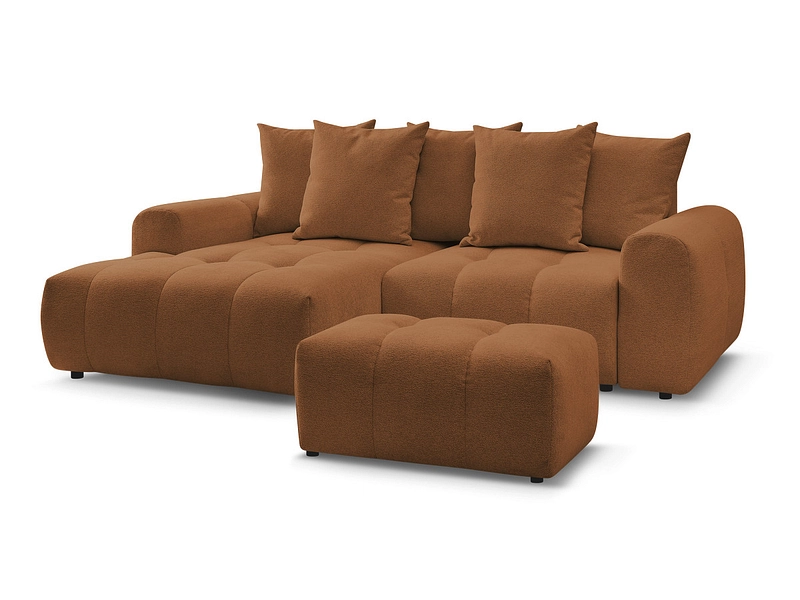 Canapé d'angle avec pouf BOBOCHIC ROXELANE