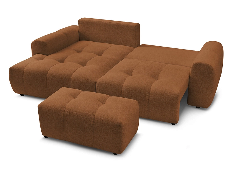 Canapé d'angle avec pouf BOBOCHIC ROXELANE