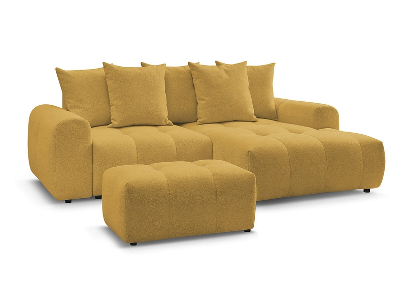 Canapé d'angle avec pouf BOBOCHIC ROXELANE