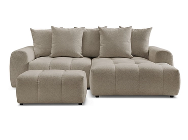 Canapé d'angle avec pouf BOBOCHIC ROXELANE