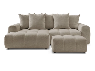 Canapé d'angle avec pouf BOBOCHIC ROXELANE
