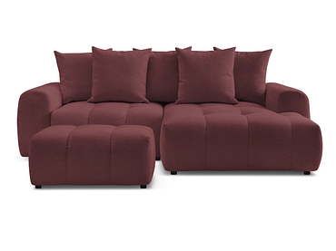 Canapé d'angle avec pouf BOBOCHIC ROXELANE