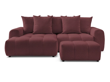 Canapé d'angle avec pouf BOBOCHIC ROXELANE