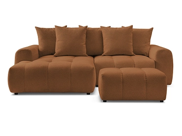 Canapé d'angle avec pouf BOBOCHIC ROXELANE