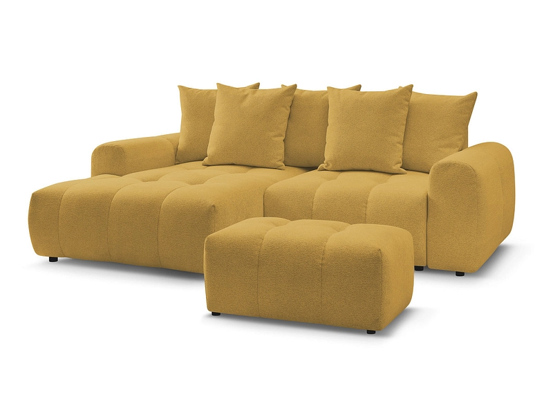 Canapé d'angle avec pouf BOBOCHIC ROXELANE