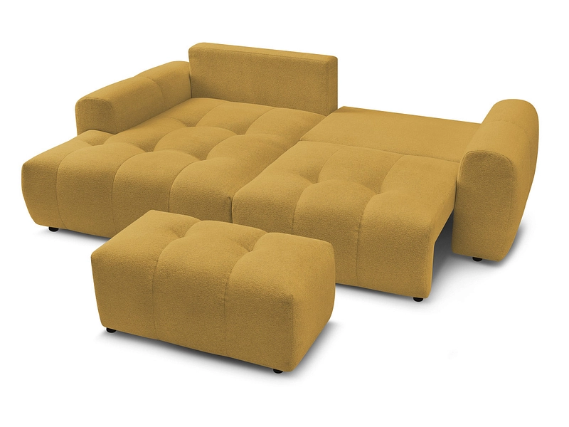 Canapé d'angle avec pouf BOBOCHIC ROXELANE