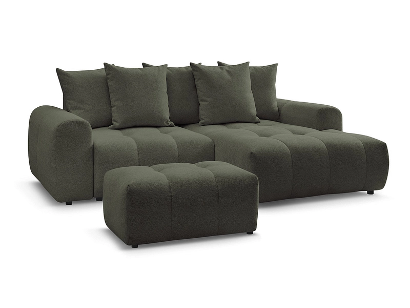 Canapé d'angle avec pouf BOBOCHIC ROXELANE