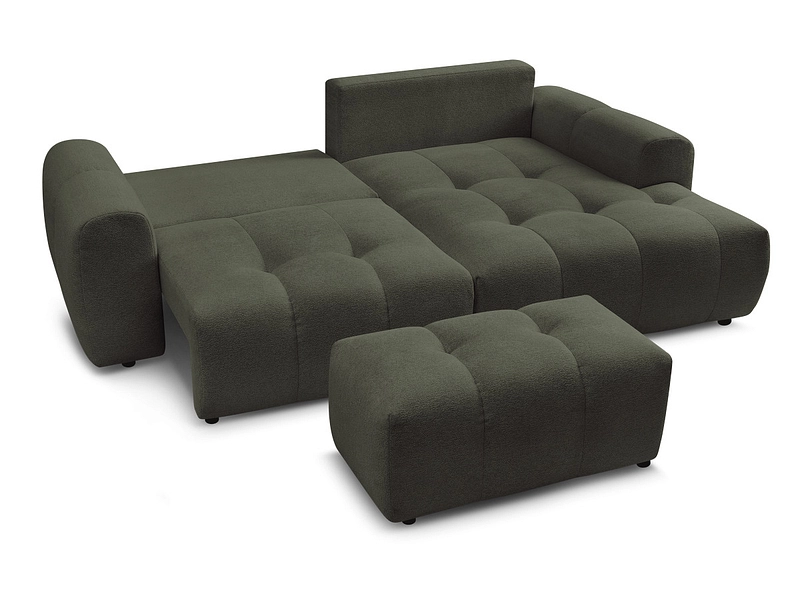 Canapé d'angle avec pouf BOBOCHIC ROXELANE