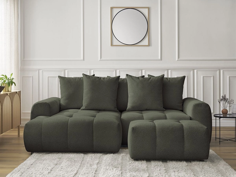 Canapé d'angle avec pouf BOBOCHIC ROXELANE