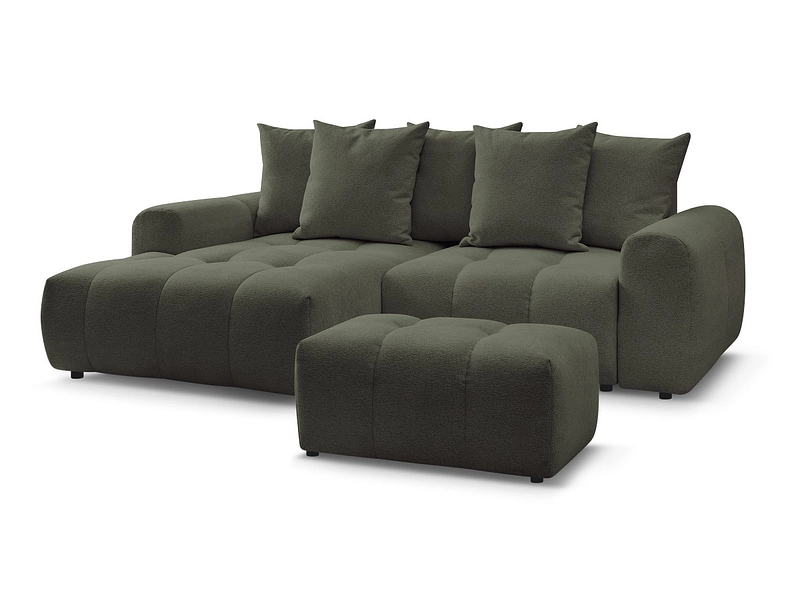 Canapé d'angle avec pouf BOBOCHIC ROXELANE