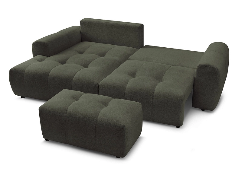 Canapé d'angle avec pouf BOBOCHIC ROXELANE