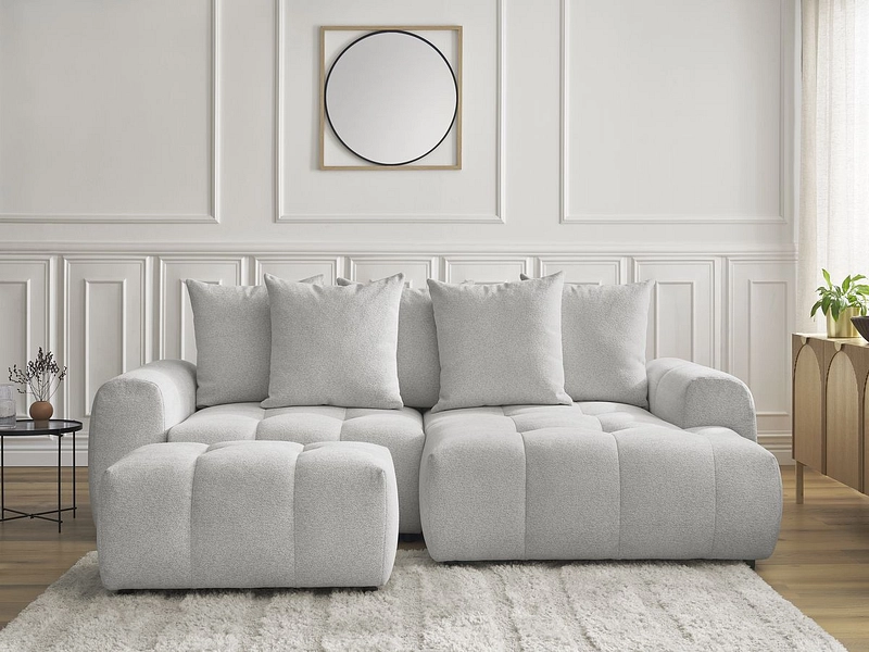 Canapé d'angle avec pouf BOBOCHIC ROXELANE