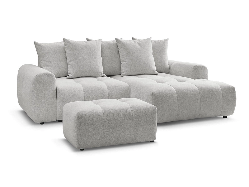 Canapé d'angle avec pouf BOBOCHIC ROXELANE