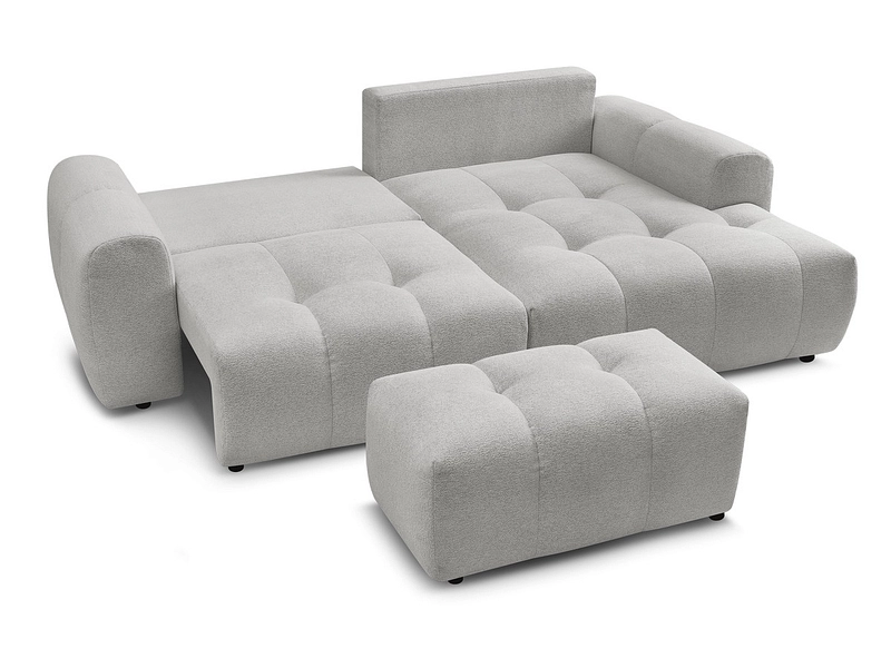 Canapé d'angle avec pouf BOBOCHIC ROXELANE