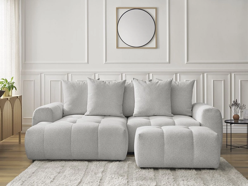Canapé d'angle avec pouf BOBOCHIC ROXELANE