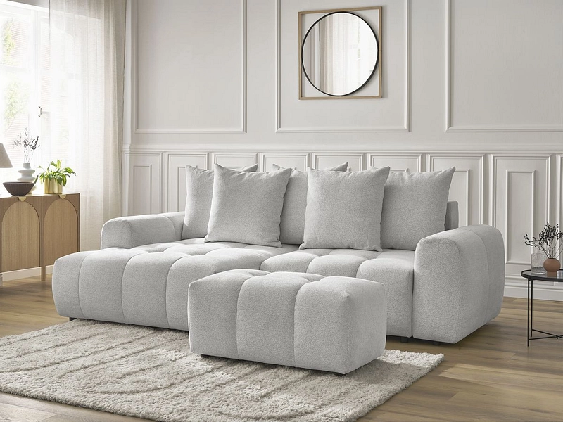 Canapé d'angle avec pouf BOBOCHIC ROXELANE