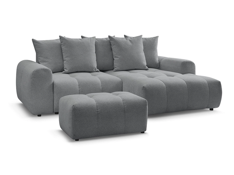 Canapé d'angle avec pouf BOBOCHIC ROXELANE