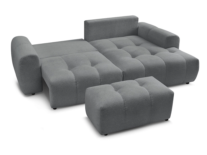 Canapé d'angle avec pouf BOBOCHIC ROXELANE