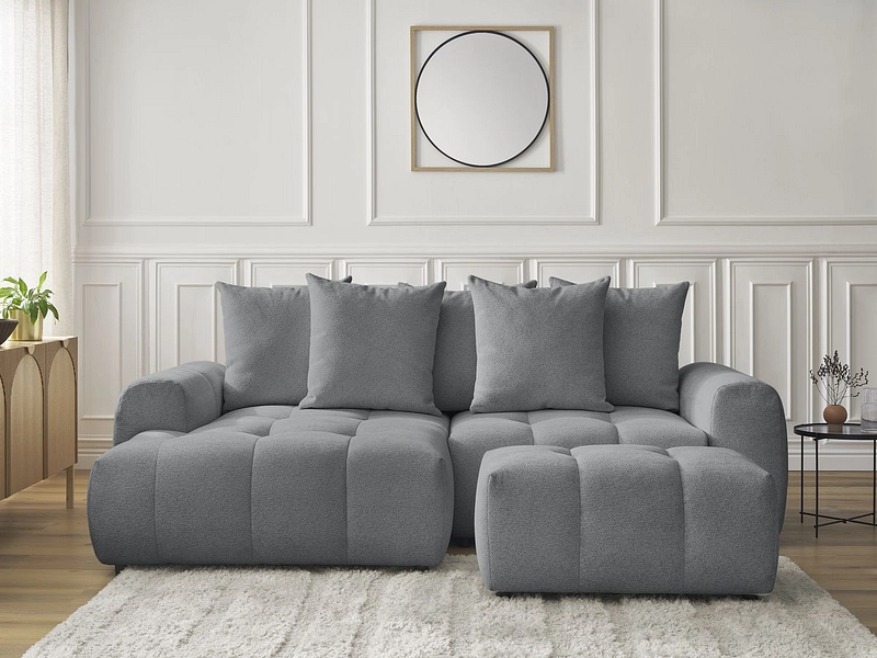 Canapé d'angle avec pouf BOBOCHIC ROXELANE