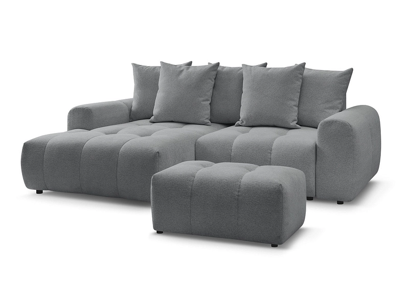 Canapé d'angle avec pouf BOBOCHIC ROXELANE