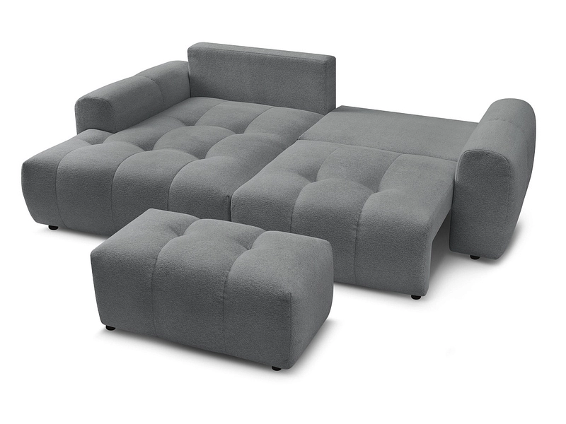 Canapé d'angle avec pouf BOBOCHIC ROXELANE