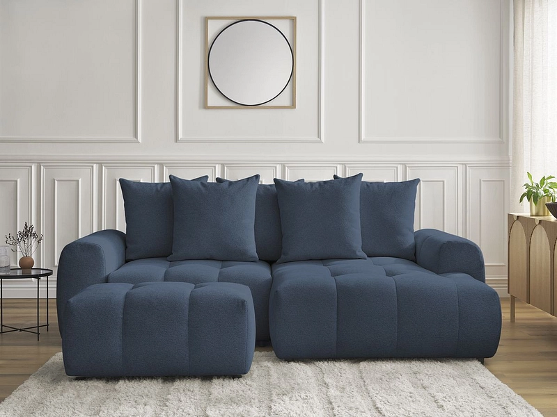 Canapé d'angle avec pouf BOBOCHIC ROXELANE