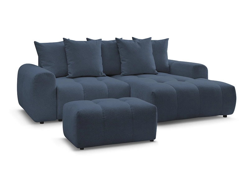 Canapé d'angle avec pouf BOBOCHIC ROXELANE