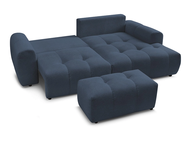 Canapé d'angle avec pouf BOBOCHIC ROXELANE