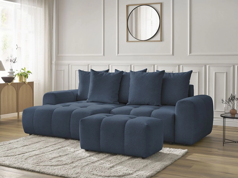 Canapé d'angle avec pouf BOBOCHIC ROXELANE
