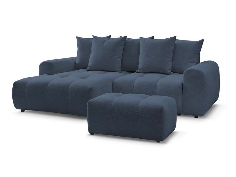 Canapé d'angle avec pouf BOBOCHIC ROXELANE