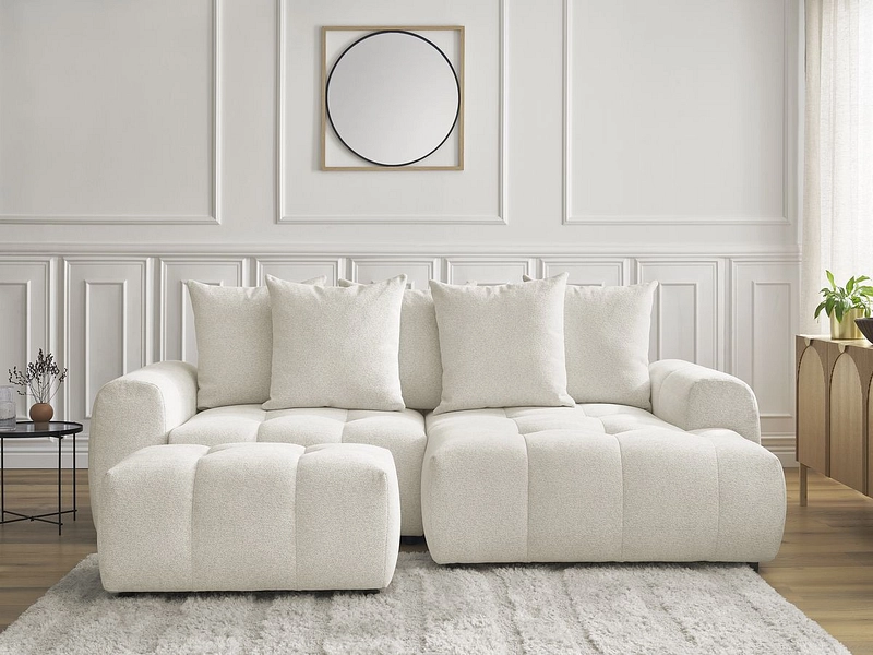 Canapé d'angle avec pouf BOBOCHIC ROXELANE