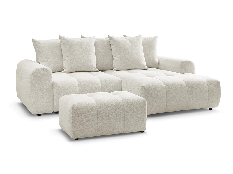 Canapé d'angle avec pouf BOBOCHIC ROXELANE