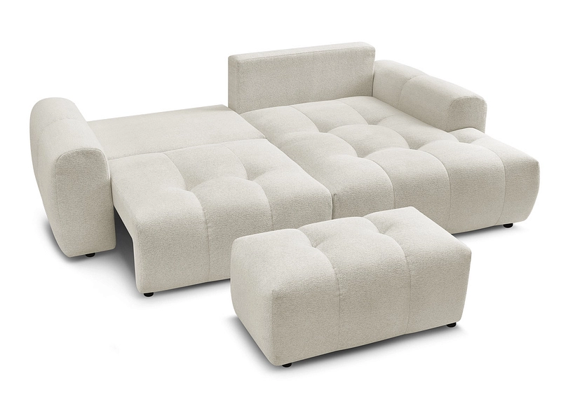 Canapé d'angle avec pouf BOBOCHIC ROXELANE