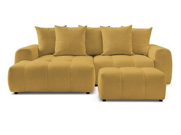 Canapé d'angle avec pouf BOBOCHIC ROXELANE