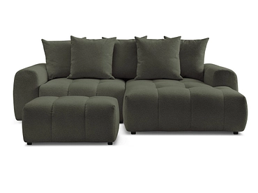 Canapé d'angle avec pouf BOBOCHIC ROXELANE