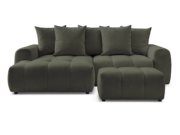 Canapé d'angle avec pouf BOBOCHIC ROXELANE