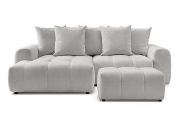 Canapé d'angle avec pouf BOBOCHIC ROXELANE