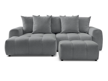 Canapé d'angle avec pouf BOBOCHIC ROXELANE