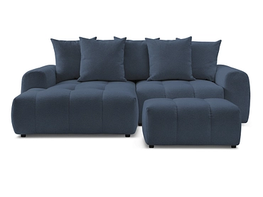 Canapé d'angle avec pouf BOBOCHIC ROXELANE