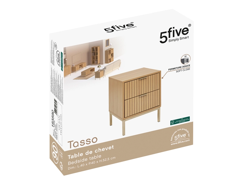 Nachttisch 5 FIVE SIMPLY SMART TASSO 2 Schubladen