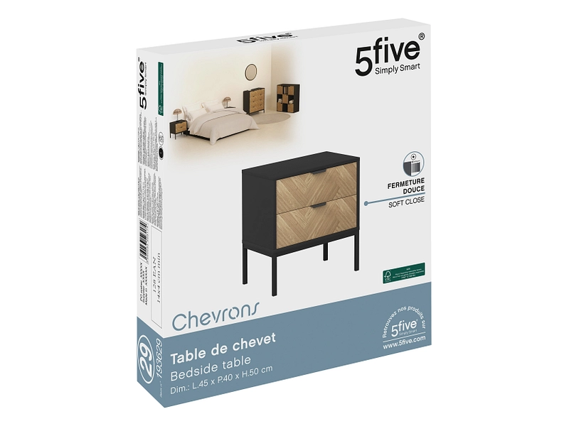 Chevet 5 FIVE SIMPLY SMART CHEVRONS 2 tiroirs